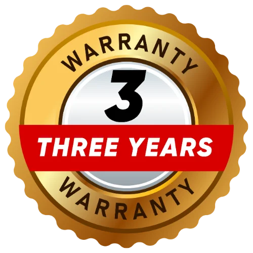 3 Year Workmanship Warranty